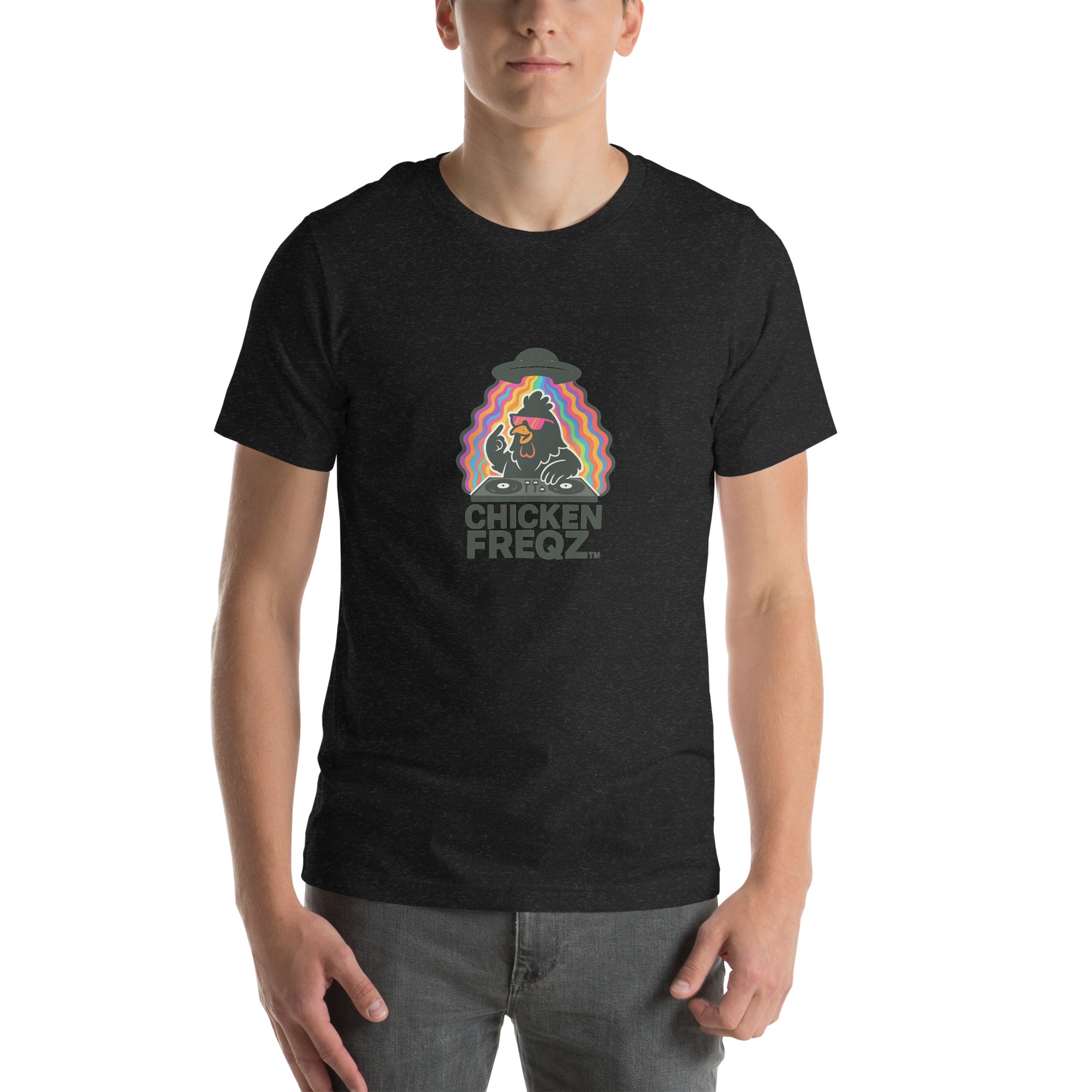Chicken Freqz T-Shirt in Black – spiritual streetwear by Freddie Funk
